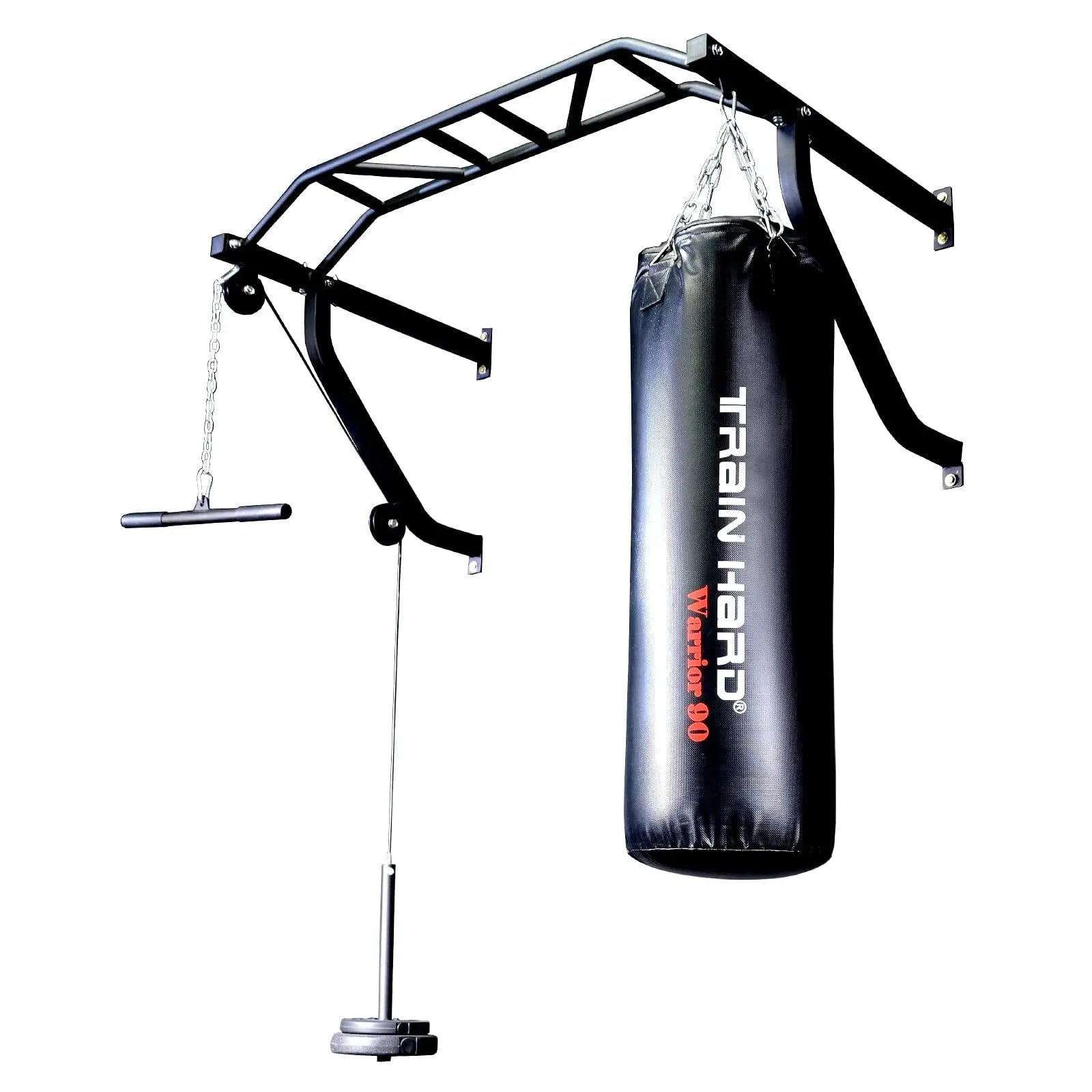 Train Hard® Klimmzugstange mit Latzug & Boxsackhalterung HanssonSports.de