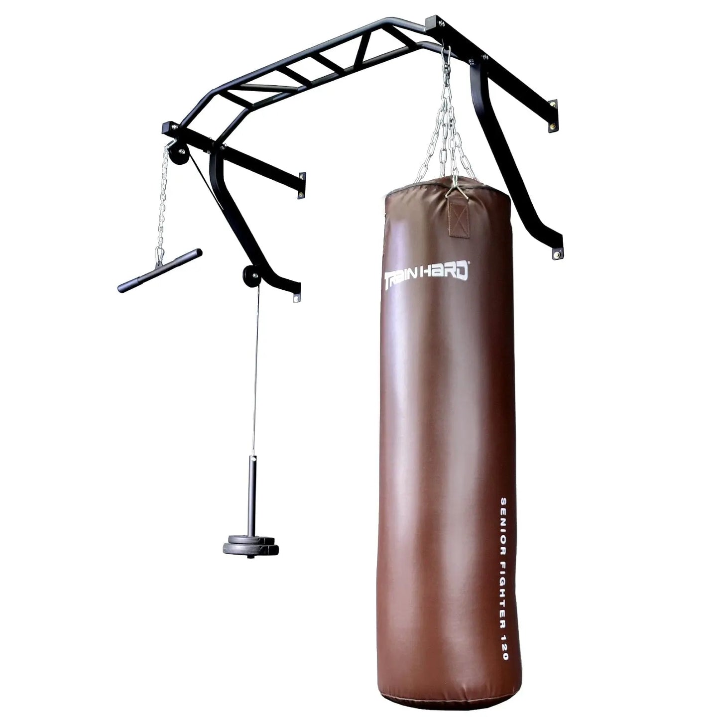 Train Hard® Klimmzugstange mit Latzug & Boxsackhalterung HanssonSports.de