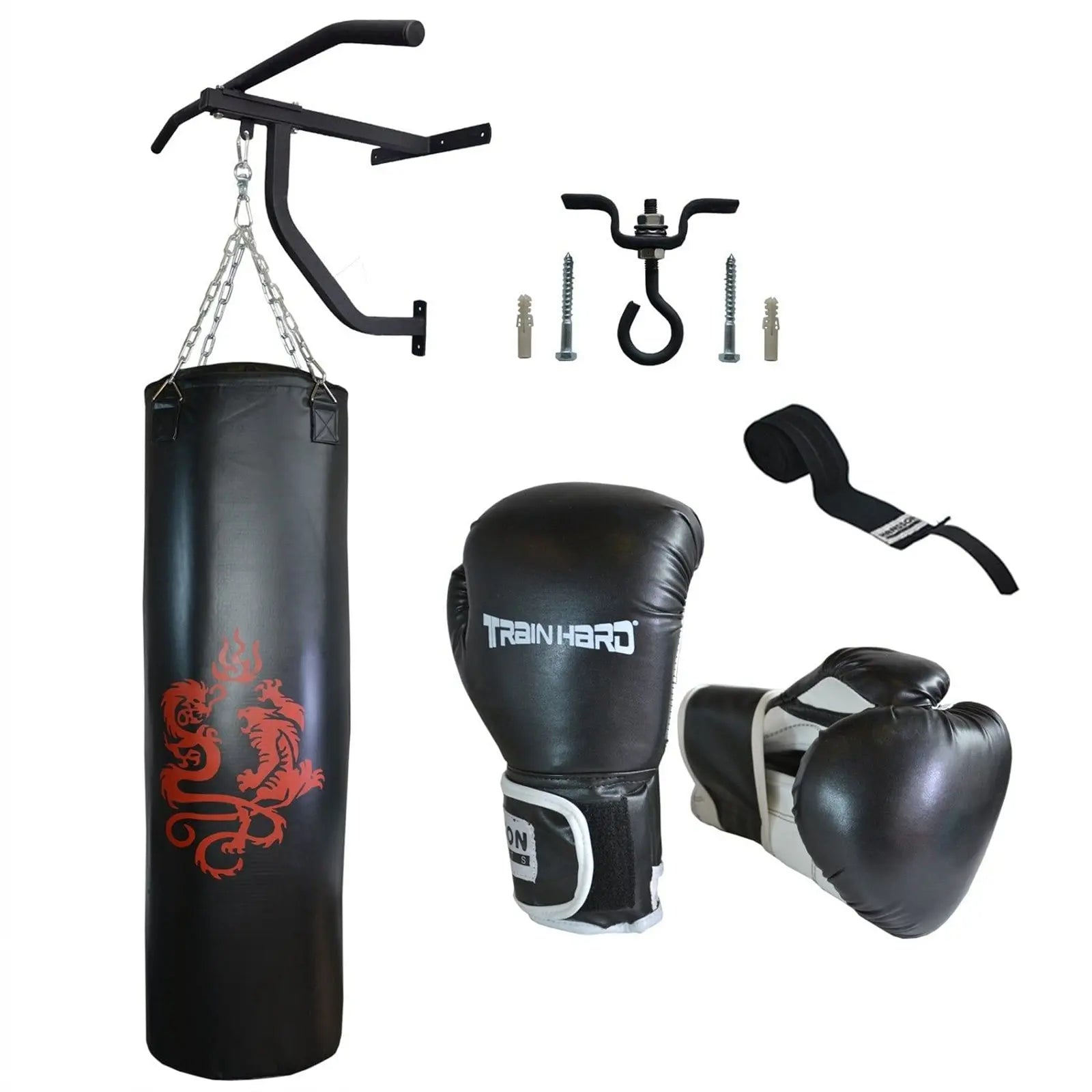 Train Hard® Boxsack 130cm, 35 Kg, als Set, m./o. Klimmzug HanssonSports.de