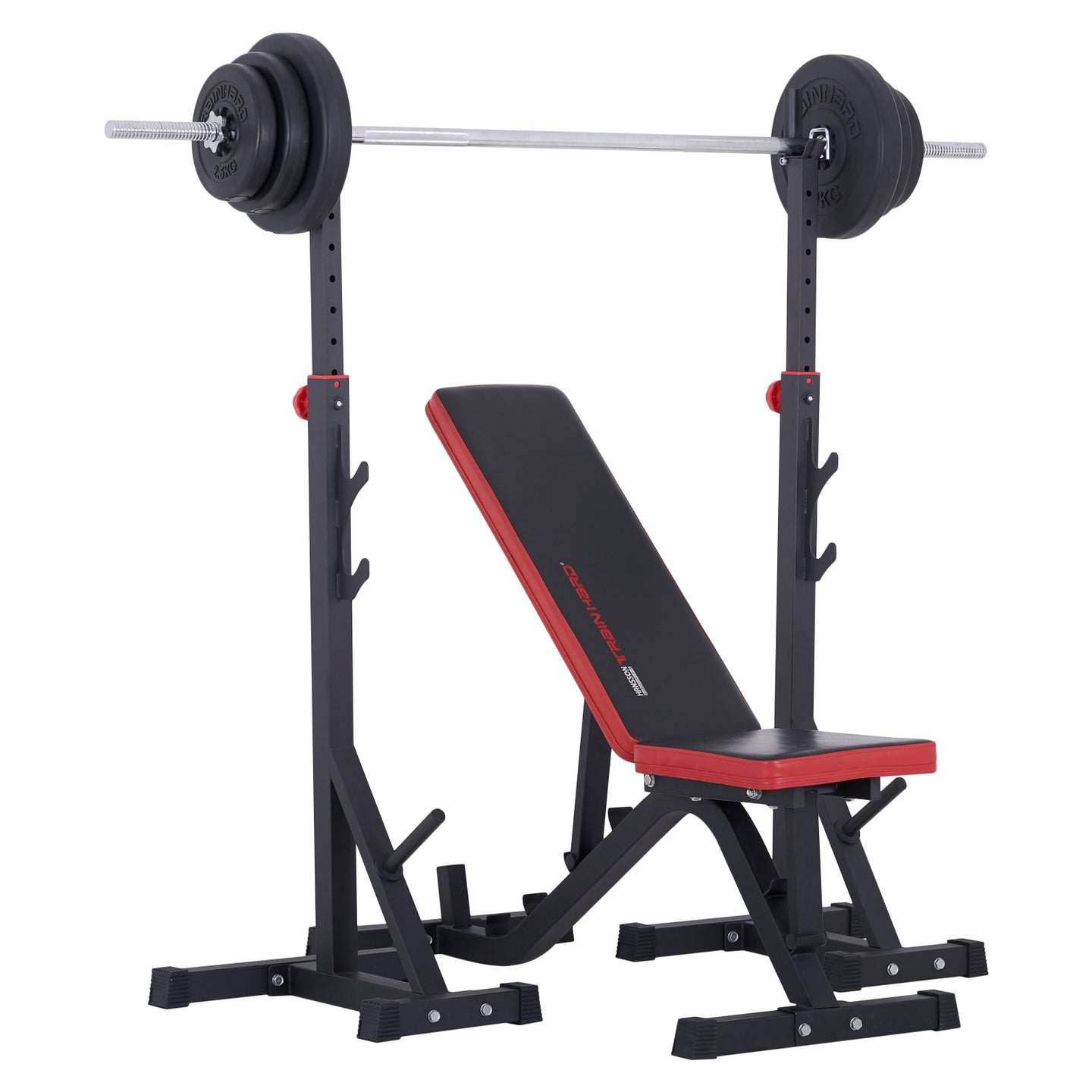 Train Hard® Hantelbank Set mit Hantelständer + 50 kg Gewichte HanssonSports.de