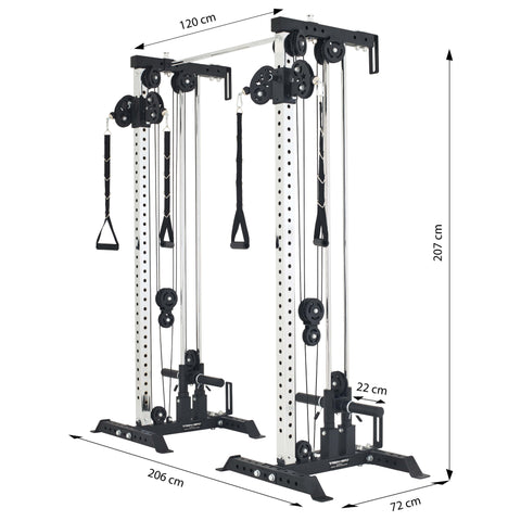Train Hard® Multi Doppel-Latzugturm Set,