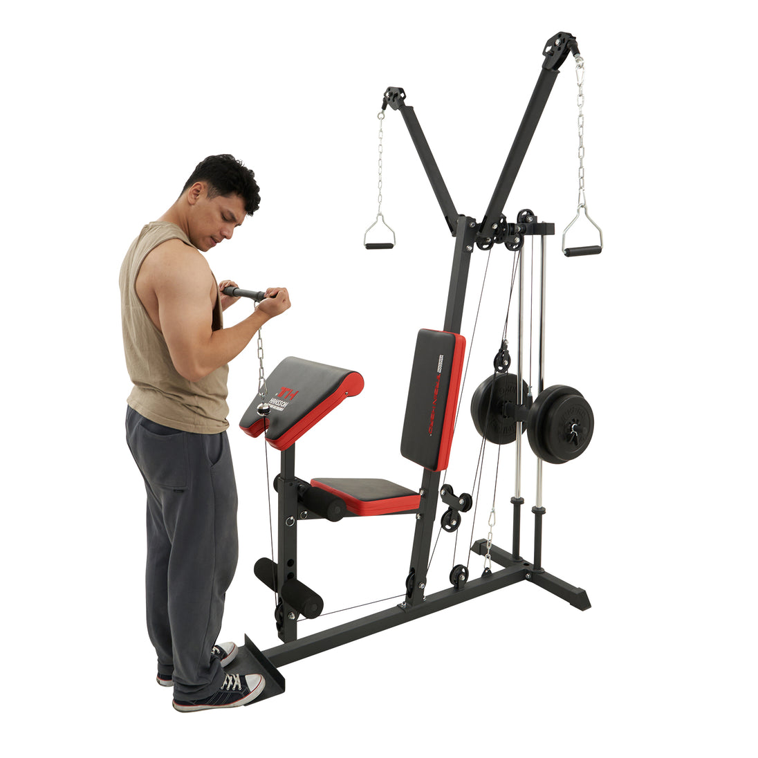 Dual Power Arm mit Model im Training