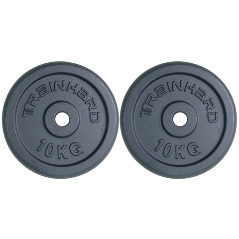 Hantelscheiben aus Gusseisen mit 30 mm Ldm, 2 x 10 Kg