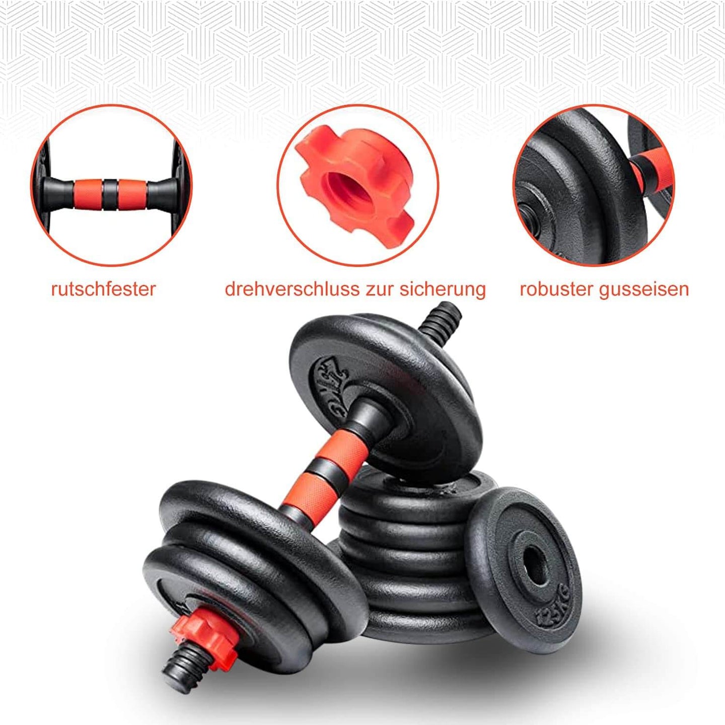 ANGEBOT: Kurzhantelset von EnjoyFit® 2er Set Gusseisen 15kg HanssonSports.de