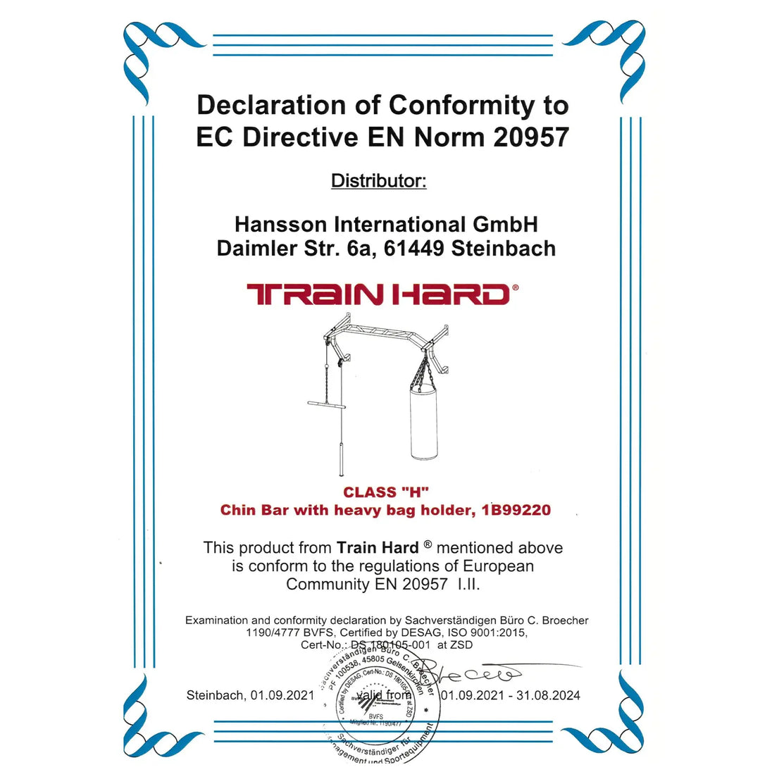 Train Hard® Klimmzugstange mit Latzug & Boxsackhalterung HanssonSports.de