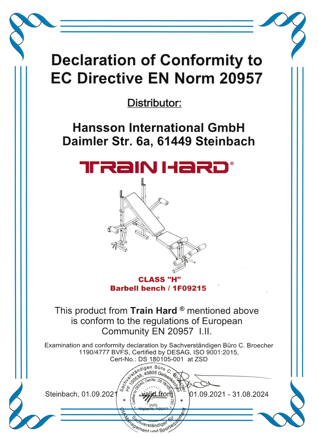Train Hard® Multifunktionelle Hantelbank Set inkl. 70 Kg HanssonSports.de