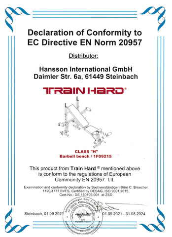 Train Hard® Multifunktionelle Hantelbank Set inkl. 70 Kg