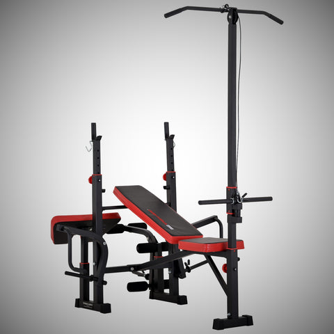 Train Hard® multifunktionelle Hantelbank m. Latzug, Arm- Beincurl, Butterfly