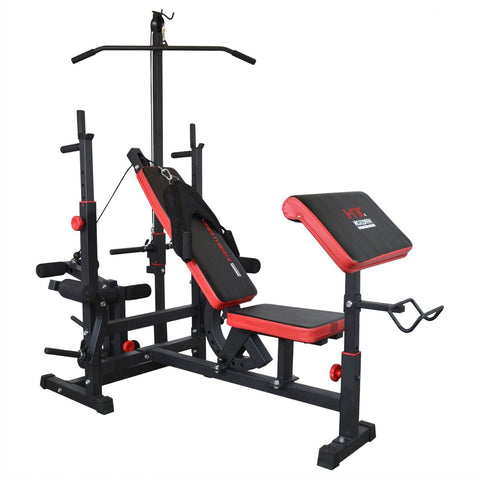 Train Hard® Kraftstation Universal inkl. Latzug + Langhantel u. 60 Kg