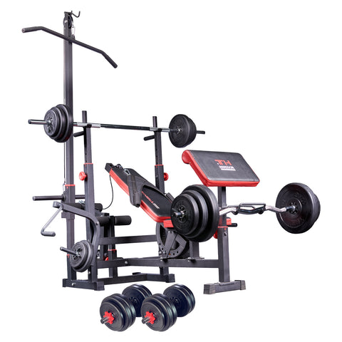 Train Hard® Kraftstation Mega-Set mit Latzug inkl. 100 kg