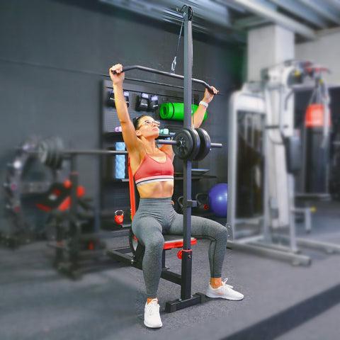 Train Hard® Kraftstation Mega-Set mit Latzug inkl. 100 kg