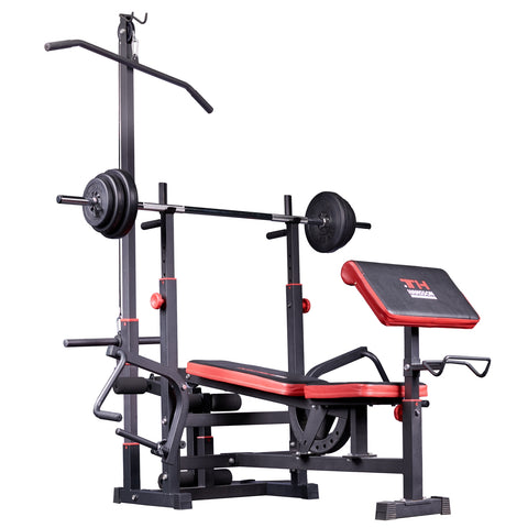 Train Hard® Kraftstation komplettes Set mit Latzug + 50 kg