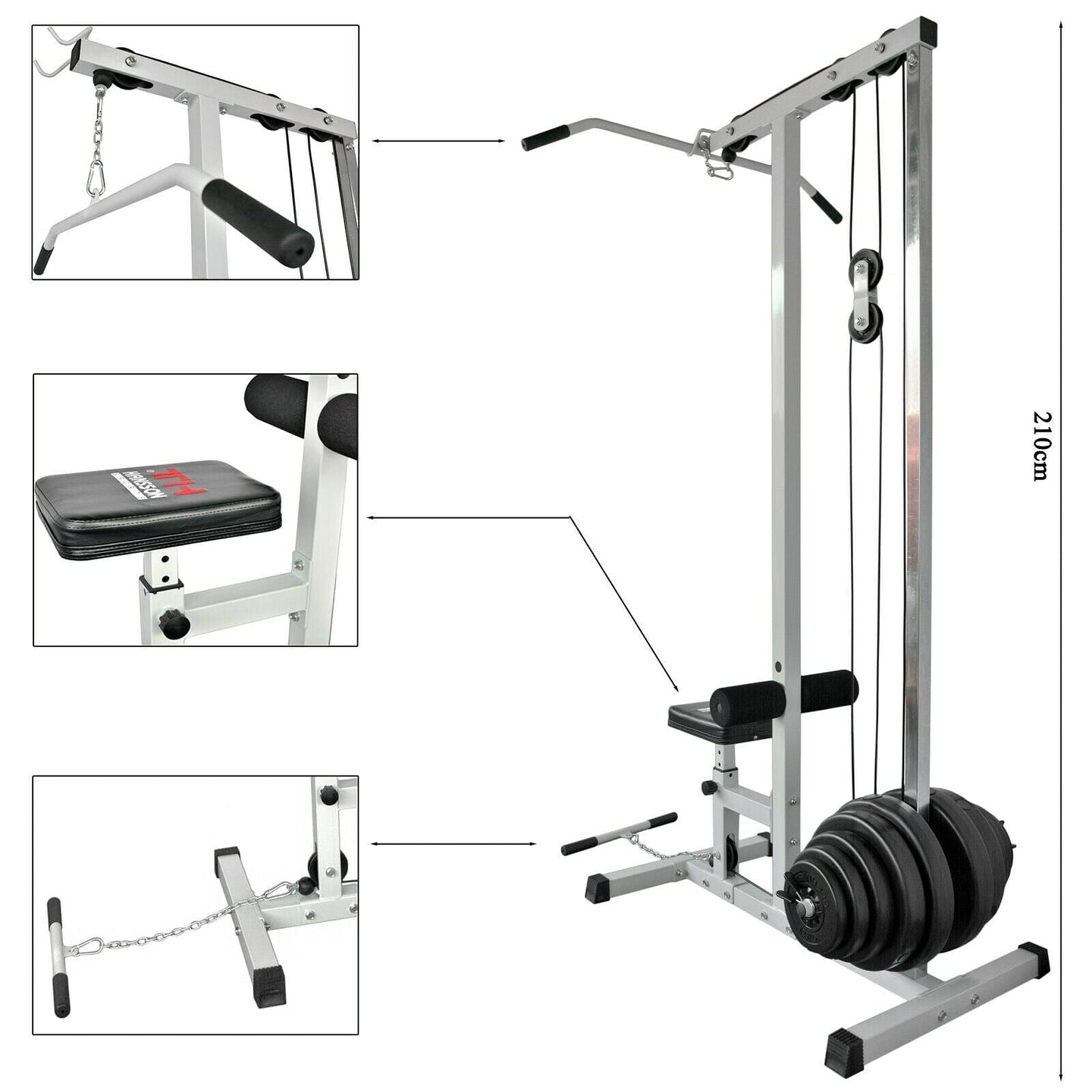 Train Hard® Latzugstation-Seilzug, mit 47,5 kg Gewichte HanssonSports.de