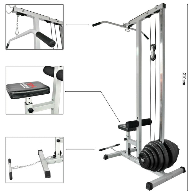 Train Hard® Latzugstation-Seilzug, mit 47,5 kg Gewichte HanssonSports.de