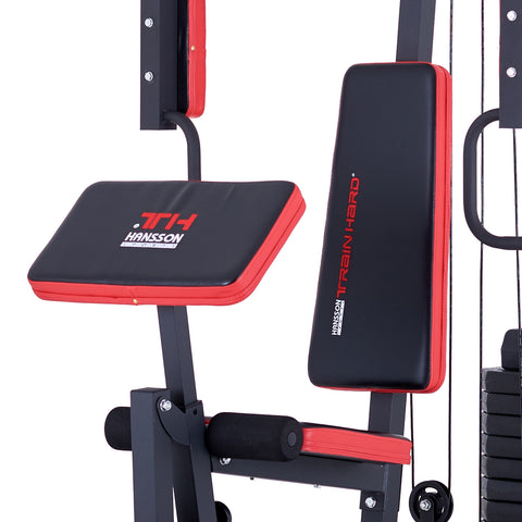 Train Hard® Kraftstation inkl. 65 kg Steckgewichten, mit Beinpresse