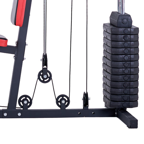 Train Hard® Kraftstation inkl. 65 kg Steckgewichten, mit Beinpresse
