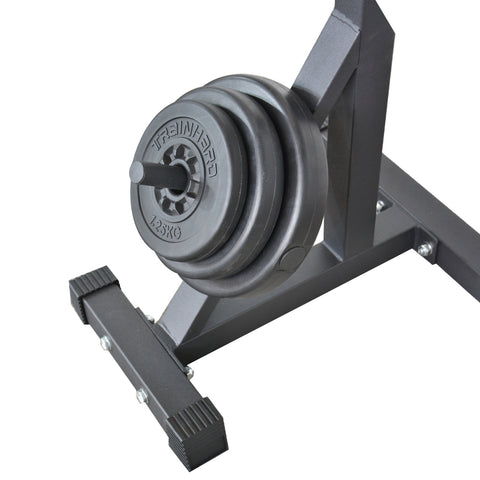Train Hard® Hantelbank Set mit Hantelständer + 50 kg Gewichte