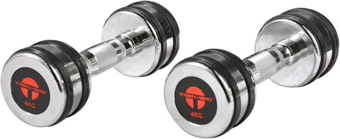 Train Hard® Chromhantel Kurzhantel-Set Studio Qualität mit Gummiring 1-10 kg