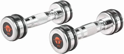 Train Hard® Chromhantel Kurzhantel-Set Studio Qualität mit Gummiring 1-10 kg