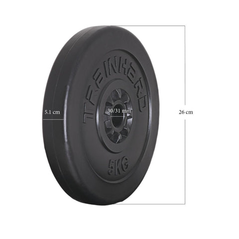 Train Hard® Hantelscheiben mit 30 mm Ldm, 20 kg, Kunststoff/Zement