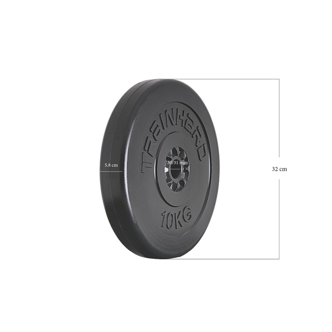Train Hard® Hantelscheiben mit 30 mm Ldm, 20 kg Kunststoff/Zement HanssonSports.de