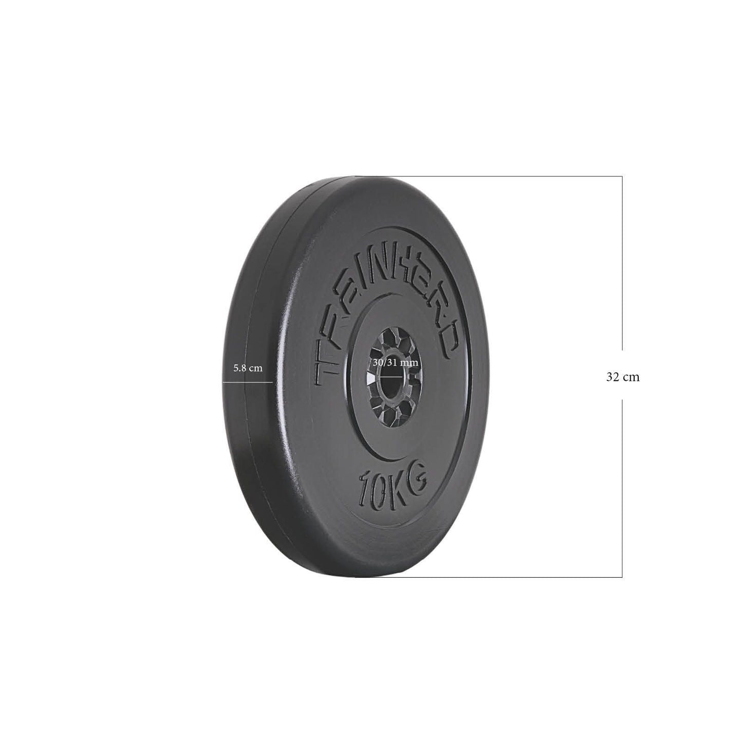 Train Hard® Hantelscheiben mit 30 mm Ldm, 20 kg Kunststoff/Zement HanssonSports.de