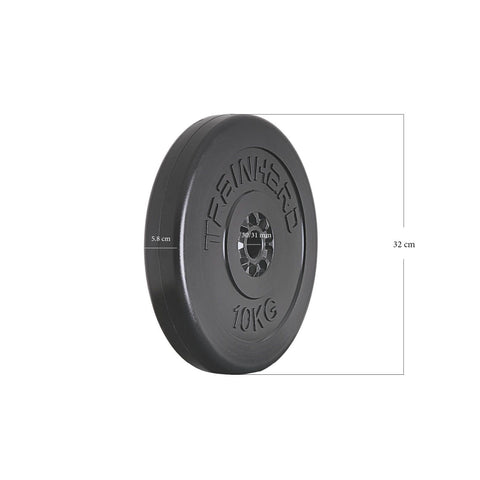 Train Hard® Hantelscheiben mit 30 mm Ldm, 20 kg Kunststoff/Zement