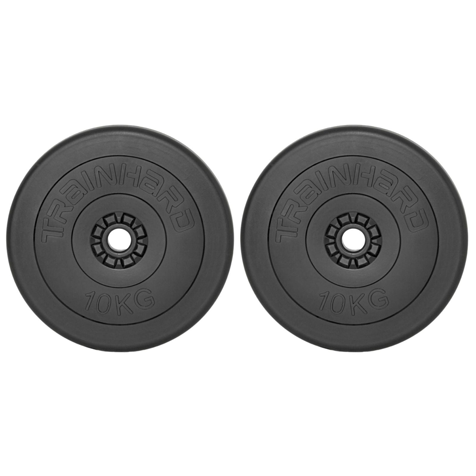 Train Hard® Hantelscheiben mit 30 mm Ldm, 20 kg Kunststoff/Zement