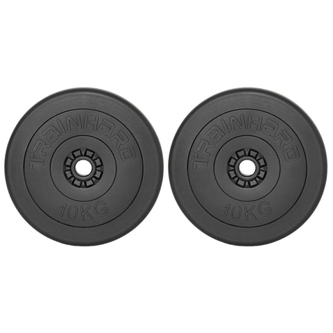 Train Hard® Hantelscheiben mit 30 mm Ldm, 20 kg Kunststoff/Zement