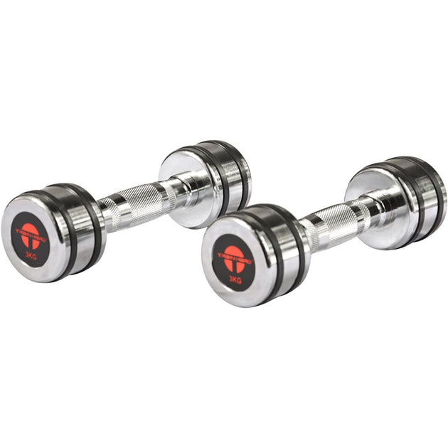 Train Hard® Chromhantel Kurzhantel-Set Studio Qualität mit Gummiring 1-10 kg HanssonSports.de
