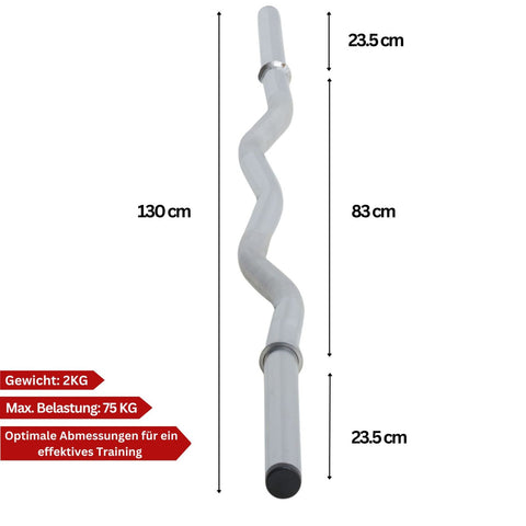 Train Hard® Curlhantelstange SZ-Stange, 1,3 meter