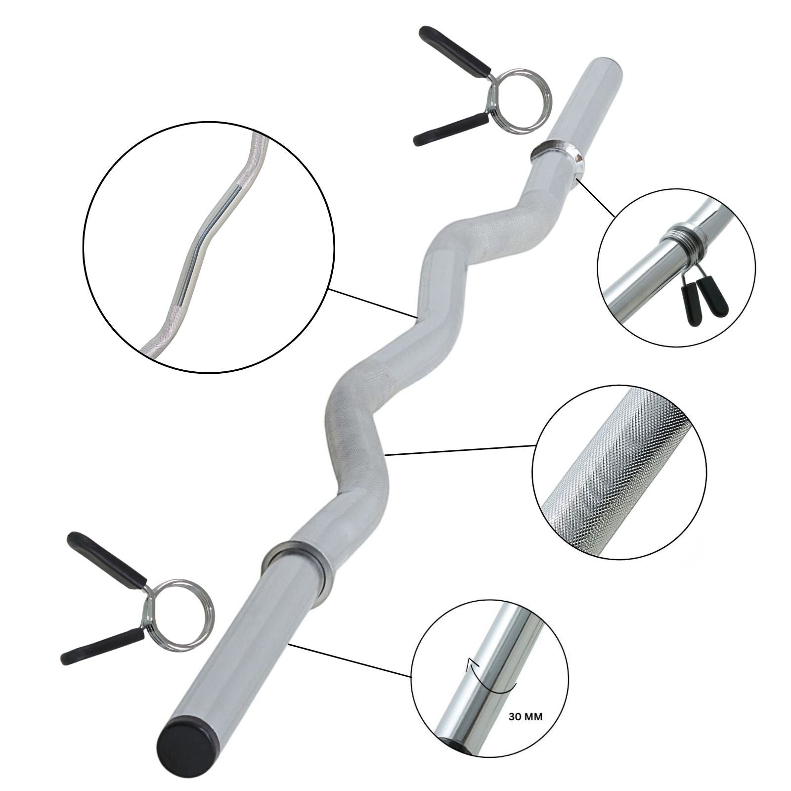 Train Hard® Curlhantelstange SZ-Stange, 1,3 meter