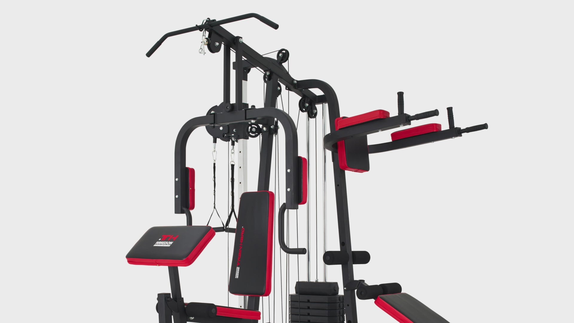SPORTNOW Kraftstation Mit 65kg Gewichten - Multifunktionale Fitnessstation Latzug Butterfly Beinpresse Bis 120kg